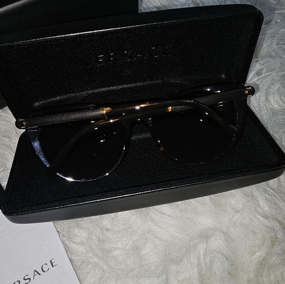 NWB Versace Havana Solid Cat Eye Sunglasses - Picture 5 of 11